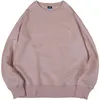 Herrtröjor avslappnade män pullover jacka o-hals solid rosa nack mode höst vinter bomull långärmad streetwear