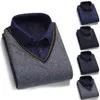 Men's Sweaters Shirt-collar Trendy Anti-shrink Men Sweater Stretch Male Base Long Sleeve For Going Out