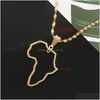 Pendant Necklaces Gold Plated Stainless Steel African Map Necklace Jewelry Of Africa Continent Drop Delivery Pendants Dh0Vn