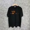 T-shirts masculinas de moda 2023, camisetas masculinas de luxo, verão, simplicidade, preto puro, 7 cores, letra rosa, manga curta, blusa de algodão