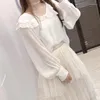 Women's Polos Chic Gentle Ruffled Doll Collar Loose Long Sleeve Shirt Top