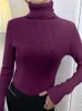 Camisolas femininas Abrini Women Women Basic Basic Turtleneck Sweater Trowiting Pullovers