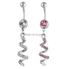 Navel Bell Button Rings D0003 Heart Belly Ring Mix Colors Drop Delivery Jewelry Body Dhgarden Dhm2G