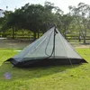 Tält och skyddsrum Enskilda person Ultralight Rodless Pyramid Tent Outdoor Camping Teepee Waterproof 4 Säsong Camping Vandring Jakt Ryggsäck Tält J230223