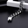 Link Chain Skull Bone Cuban Chain Bracelet Men Stainless Steel 316L Street Dancing Jewelry G230222