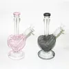 Hopahs Glass Bong Perc Heady 14mm Joint Water Pipes Dab Oil Rigs Small Mini Bongs With Heart Shape Bowl