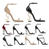 Avec boîte Designer YS Sandal High Heel Designer Femmes Sandales OPYUM Talons hauts Bout ouvert Talon aiguille Classique Lettres en métal Sandal Styliste de mode Sho YSLITY VGIW