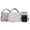 Dijkartikelen sets 1pc merkstijl functioneel patroon koelere lunchbox draagbare geïsoleerde canvas thermische picknick opbergzak voor vrouwelijke kinderen