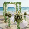 Decorative Flowers 12pcs 2.2m Artificial Ivy Leaf Plants Vine Hanging Garland Fake Foliage Home Kitchen Garden Office Wedding Wall Decor