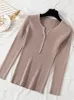 Kvinnors tröjor Aossviao Autumn Winter Button V Neck Sweater Women Basic Slim Pullover Women Sweaters and Pullovers Knit Jumper Ladies Tops 230223