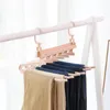 Hängar rack fällbara kläder byxor förvaring rack utrymme sparar arrangör multifunktionell flerskikt halsduk torkande garderobsverktyg