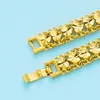 Цепочка связи подлинный 24-килограммовый браслет золотого цвета женский сеть 18 см-19 см браслет с высокими ювелирными украшениями Женщины ювелирные изделия G230222