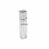 Storage Bottles 100PCS 8ML Acrylic Refillable Double Wall Square Gold Silver Lip Gloss Tube Empty Oil Bottle DIY Container F20231127