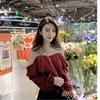 Work Dresses Spring And Autumn Women's Two-piece Fashion Korean Chiffon Stitching Mesh Strapless Ruffled Shirt High Waist Draped Skirt