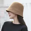 Beanies Beanie/Kafatası Kapakları Balıkçı'nın Şapkası Kadınlar için Kış Sıcak Örgü Yüzü Japon Kovası Havzası Edebiyat Brim Capsbeanie/Kafatası