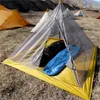 Tenten en schuilplaatsen Ultralight Camping Tent 34 Persoon Outdoor 40D Nylon Siliconen Coated Rodless Pyramid Large Tent Breathable 34 Season Inner Tent J230223