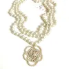 Gargantilla Vintage elegante perla de cristal collar corto multicapa colgante de Camelia Collares joyería