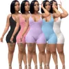 Designer Solid Blackless Short Women Levesuits 2023 Bandagem magro Y2K Playsiits White Pit Strip Sexy Bodysuits 9325