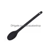 Skedar Sile Nonstick Pan Spoon Utökat handtag Cookingspoon sallad är tätare och mer Drop Leverans Home Garden Kitchen Dining Bar Fla Dh0qs