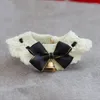 Dog Collars Practical Pet Collar Fine Weaving Workmanship Dress-up Woolen Yarn Fashion Cat Bow With Bell