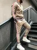 Herrspårmuskelsport passar europeiska amerikanska trender 3D -tryck fitness blixtlås hoodies tröjor Slim Casual Fashion Clothing 230222