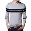 Pulls pour hommes pull pull côtelé garniture tricots pull hommes rayé motif patchwork