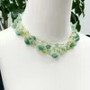 Choker lii ji Real Stone Green Aventurine Lemon Jades Crystal Quartzsネックレス49cmジュエリーギフト