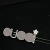 Twinkle Princess Hair Clips Full Diamond Letter Barrettes for Women Wedding Engagement Silver Barrettes