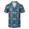 2023 Moda Hawaii Floral Print Beach Circhas de praia masculino Camisa de boliche de seda masculino Camisas casuais Men ver￣o Manga curta Camisa de vestido solta JG