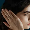 Anillos de banda Diseño original coreano Circón de lujo Anillos ajustables geométricos para mujeres Ins Nuevo índice de moda Anillo Chica Fiesta Joyería Regalo G230213