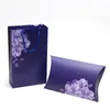 Gift Wrap 50set/lot Large Purple Scarf Box Underwear Bag With Handle For Wedding Party Valentine's Day