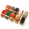 Bangle Unisex Jewelry Punk Style 316L Steel Belt Clasps Design 9 Colors PU Leather Charms Bracelet&Bangle For Men Women Wholesale