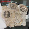 JHOF Hoge kwaliteit mode Iced Out WatchMens pols luxe ronde gesneden Lab Gr DU YB56