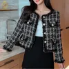 Jackets femininas HMA HAPALALIDADE Temperamento Ladies Runway Style Tweed Jaqueta curta Autumn Elegant Fashion Casat Top 230223