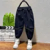 Jeans Boys Jeans Solid Color Children Jeans For Boy Spring Autumn Kid Jeans Casual Style Children's Clothing 6 8 10 12 14 230223