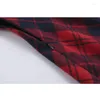 فساتين غير رسمية للنساء الخريف 3/4 الأكمام تراجع حزام طوق A-line Old Ol Vintage Dress الكلاسيكية إنجلترا Red Plaid Midi Party Jurken