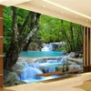 Papéis de parede personalizados Po Wallpaper 3d Cachoeira Floresta Pintura Mural Decorativa para a Floresta Para Lar Quarto Coberting1