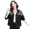 Women's Jackets Spring Autumn Denim Jacket Women Embroidery Beaded Rhinestone Short Coat Vintage Loose Jeans Tide