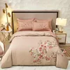 Bedding Sets Vibrant Blossom Flowers Duvet Cover Chinoiserie Chic Blooming Cotton 4Pcs Soft Set Bed Sheet Pillowcases