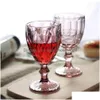 Wine Glasses Colorf 240Ml 300Ml Vintage Red Goblet Juice Glass Home Creative Thickening Drinking Cup Q1 Drop Delivery Garden Kitchen Otwy5