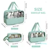 Kosmetiska v￤skor Patchwork Bag Makeup Storag genomskinlig stor kapacitet badvattent￤t reselagring 153163