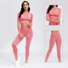 Tanks pour femmes Suit de yoga sans couture 2/3/5 PCS Sports Chemises Crop Top Leggings Sport Set Vêtements de gym