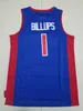 Billups 1 Wallace 3 Hamliton 32 Jersey 2003-2004 Maillots Bleu Basketball Hommes Cousu Jersey S-XXL Mix Match Order