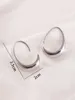 Orecchini a cerchio Geometria ellittica semplice per donna Uomo Orecchini in metallo color argento Regalo di compleanno Accessori per gioielli per feste di moda