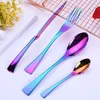 4 Pieces Wed Set Silverware Fork Spoon Knife Cutlery Set Steel Flatware Tableware