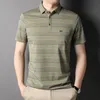 Men's Polos Top Grade Summer Brand Designer Polo Striped Shirt Men Short Sleeve Simple Casual Tops Korean Fashions Mens Clothing 230223