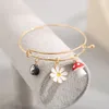 Armreif Tai Chi Pilz Gänseblümchen Anhänger Armband für Frauen Mädchen verstellbar Ins Nischendesign Modeschmuck 2023 Geschenke