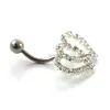 Navelklockknappringar 0335 2 Färger Belly Body Piercing Smycken Double Heart Clear Drop Delivery Dhgarden DH3OA