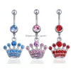 Navel Bell Button Rings D0171 0093 0510 Cherry Red Color Belly Ring Mix Styles Drop Leverans smycken Body Dhgarden Dhqlt