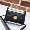 Luxurys Designer Key Wallets Card Holder Womens men high quality Genuine Leather Marmont G purse Fashion Purses Mens Key Ring Credit Coin Mini Wallet Bag Charm Brown